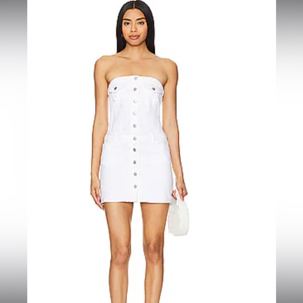 Never worn white denim Amanda Uprichard dress size small